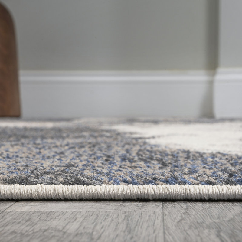 Tapis gris / crème Crapse, Rectangle 2 pi 11 po x 5 pi