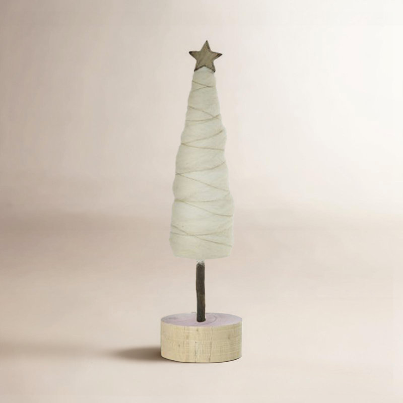 Wooly Tree, 12.75" H x 3.25" W x 3.25" D