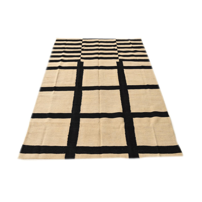 Tapis noir et blanc Ousley