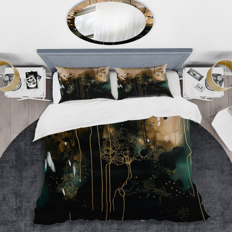 Ensemble de housse de couette en microfibre / polyester Black Chaos III Bedding