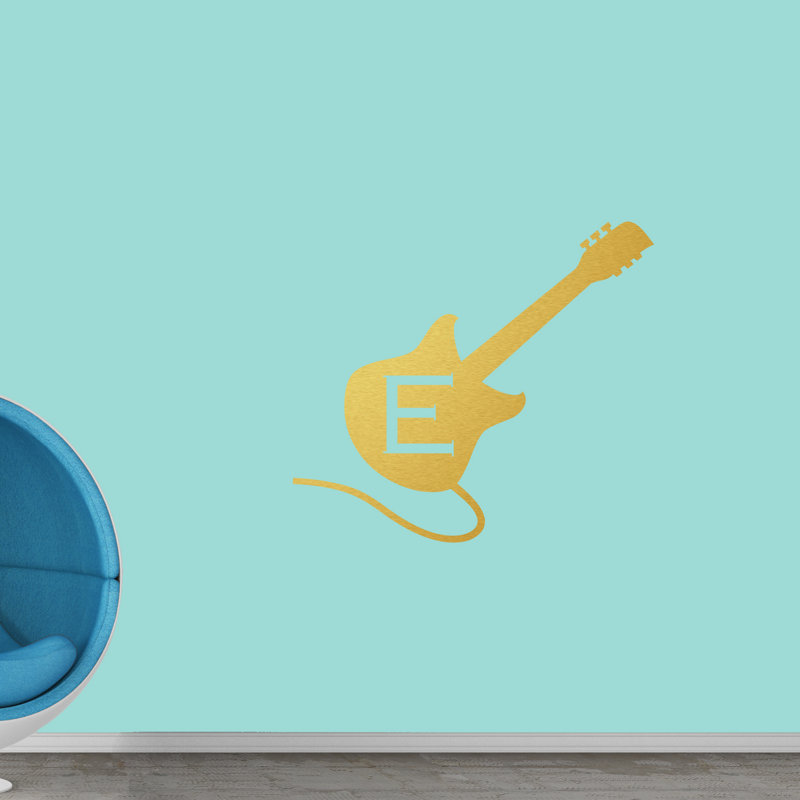 Adhésif décoratif guitare personnalisée, Or, Oui