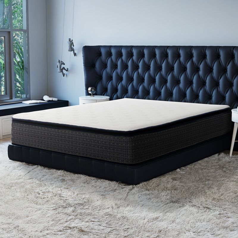 Matelas hybride en mousse à mémoire de forme moyenne et très grand 14 po, très grand, Polar, Très grand lit, 14"