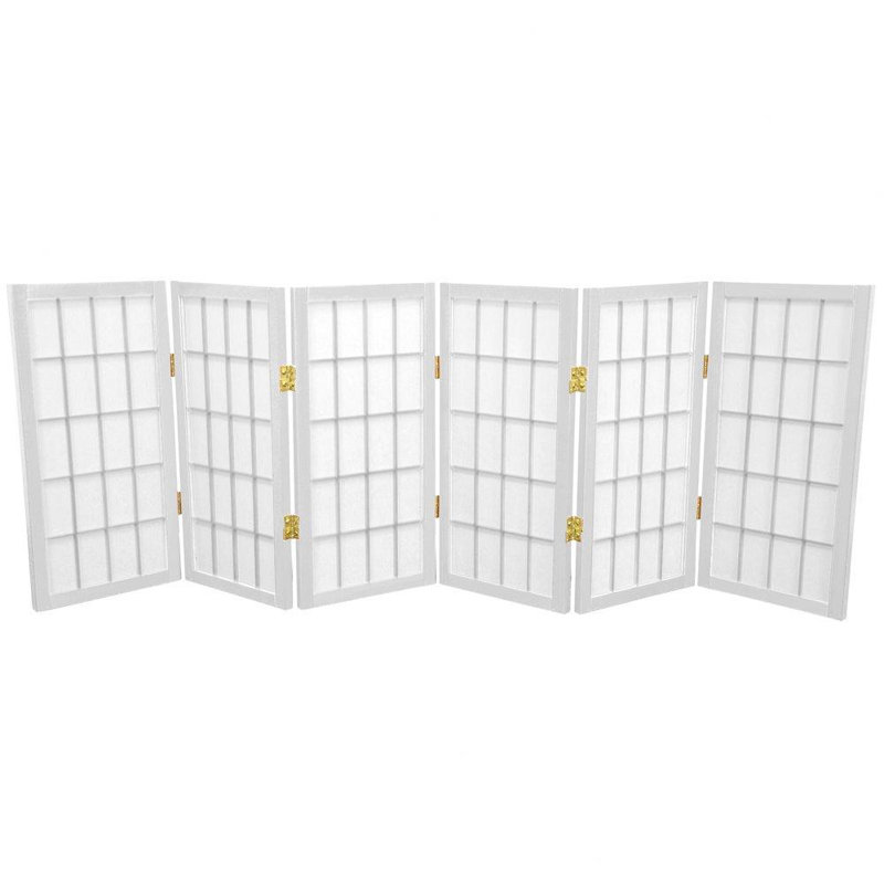 Paravent court Alex H 26,5 po, Blanc, 6 panneaux