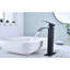 Robinet de lavabo de salle de bain avec bec cascade et poignée simple, finition noir mat, acier inoxydable manufacturé pour un bec de baignoire moderne, poignée de fonctionnement - débit d'eau, fabriqué-128812707