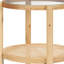 Table de bout ronde 24 "en verre et bois brun clair et brun clair avec tablette