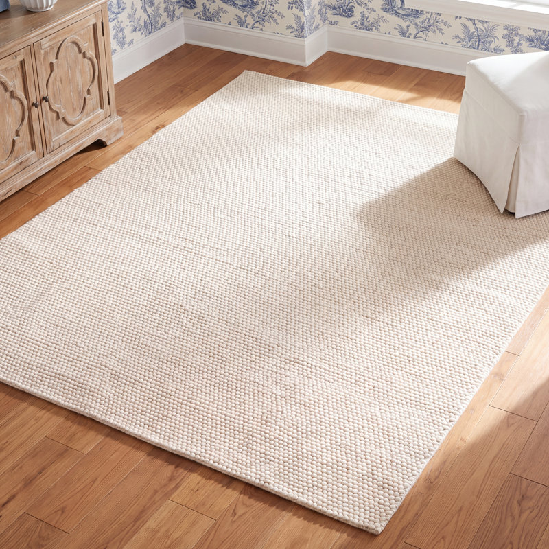 Elle Handmade Ivory Rug, Rectangle 6' x 9'