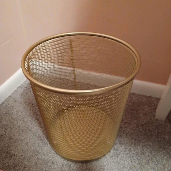 Thomas Martha Stewart Mesh Metal Trash Can, 4.5 Gallon, Wastebasket for Office