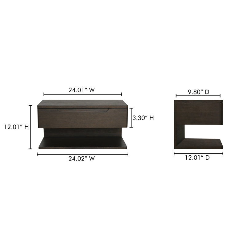 Jonah Floating Nightstand Dark Brown