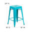 Tabouret à hauteur de comptoir 24 po intérieur / extérieur en métal avec siège carré-1214741086-1292562121-1292562119