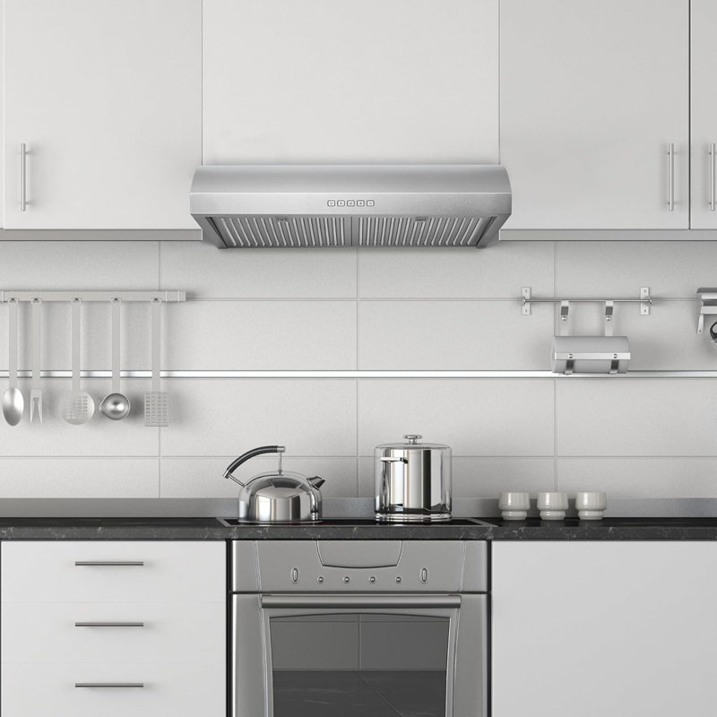 Hauslane 30" Stainless Steel 250 Cfm Convertible Under Cabinet Range Hood With Baffle Filter