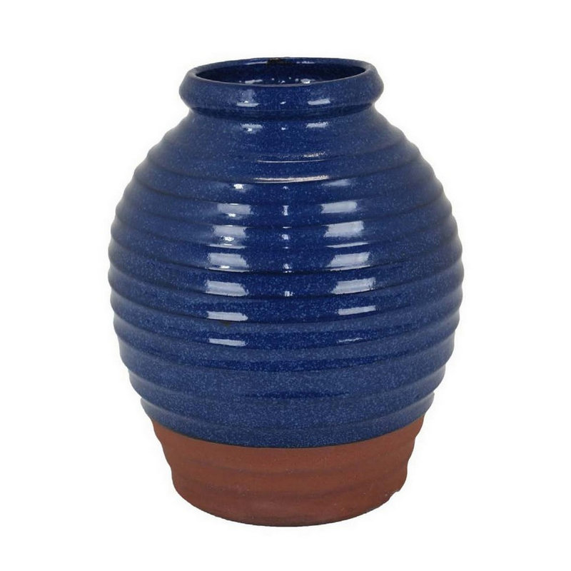 Adrey Ceramic Table Vase, Blue/Brown