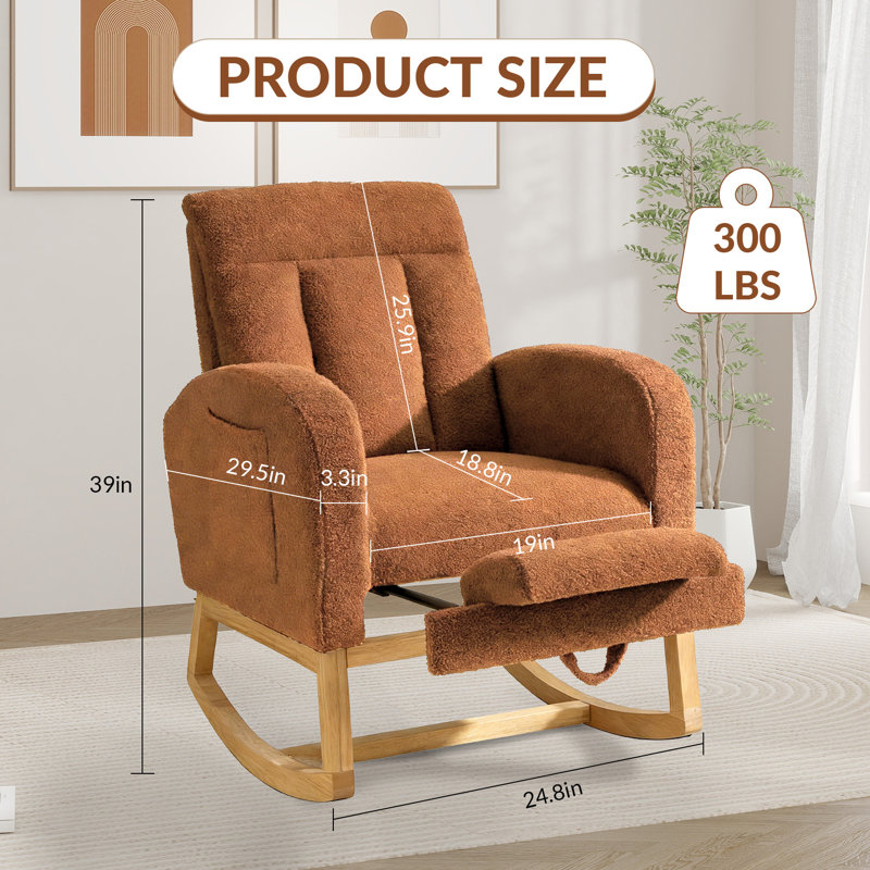 Solid Wood Rocking Chair, Brown