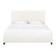 Grand lit plateforme tapissier blanc