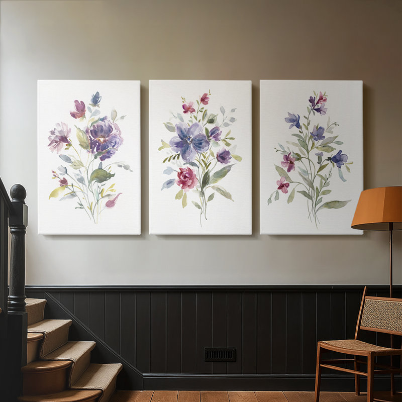 Variété de couleurs I - Toile tendue avec châssis sur mesure - 3 pièces, H 48 po x l 96 po