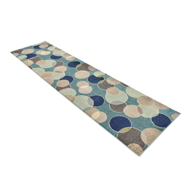 Tapis bleu Dews, Tapis de couloir 2 pi 7 po x 10 pi