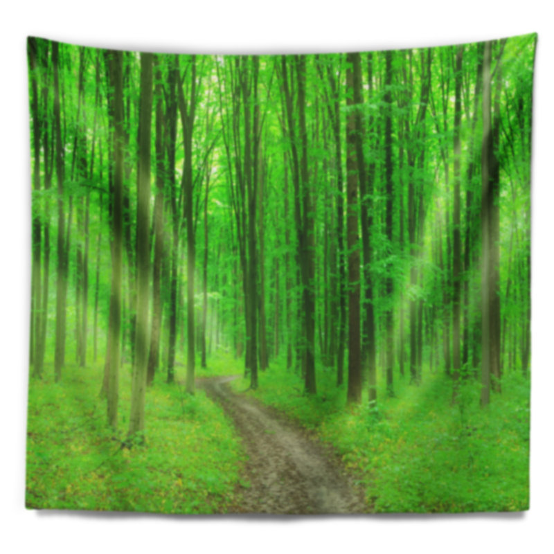Sentier en tapisserie de forêt vert vif, H 32 po x l 39 po