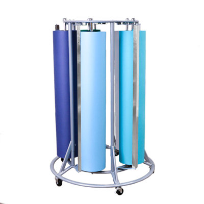 Angeles Freestanding Mobile 5-Roll Paper Storage Stand, Rolling Organizer with Brakes, Heavy-Duty Paper Cutter and Butcher Paper Dispenser 