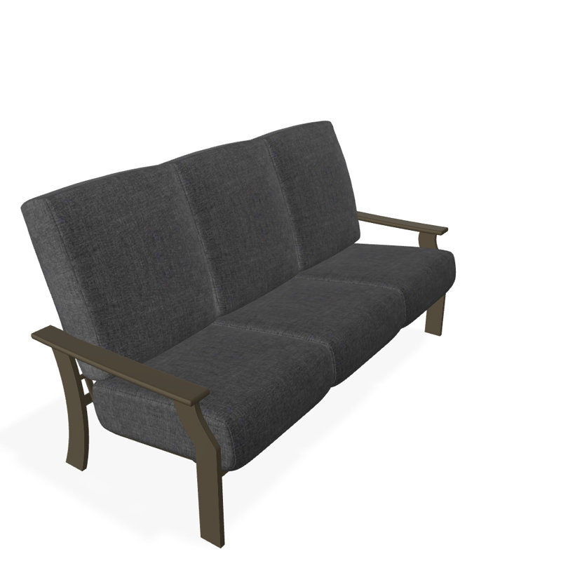 Canapé de patio profond avec coussins St. Catherine, Tissage uni ardoise coulée Sunbrella®, Bois de plage