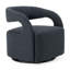 Dowsett - Fauteuil d'appoint pivotant en tissu gris anthracite moderne