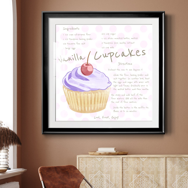 " Vanilla Cupcake ", 30.5" H x 30.5" W x 1.5" D, Black Framed
