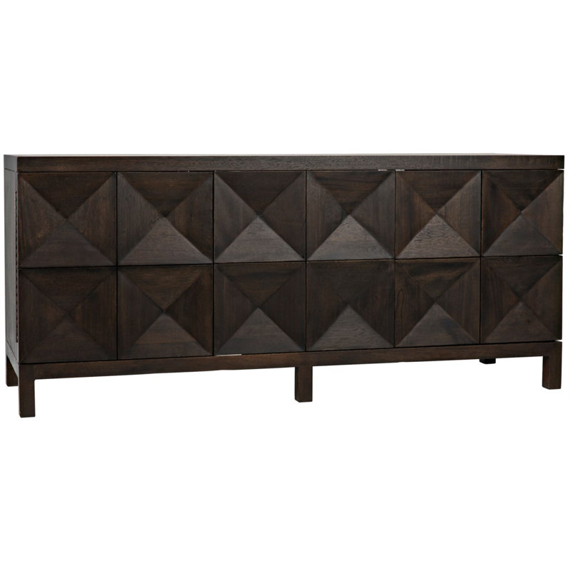 Noir Quadrant Ebony Walnut 3-Door 76" Sideboard