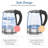 Electric Kettle, 1.8L Borosilicate Glass Tea Kettle With LED Light, Auto Shut-Off And Boil-Dry Protection Cordless Kettle Fast Boiling