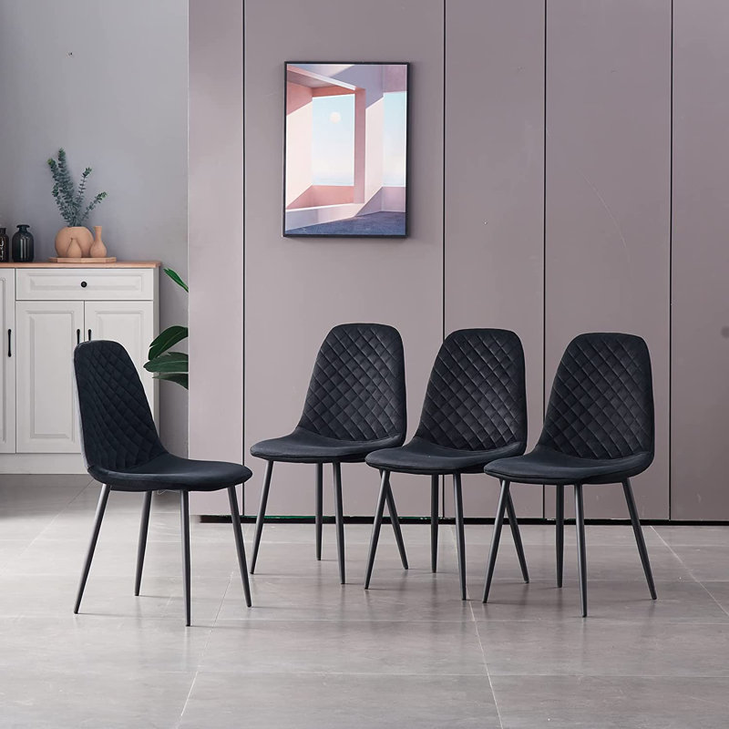 Chaise rembourrée Janziel, Noir