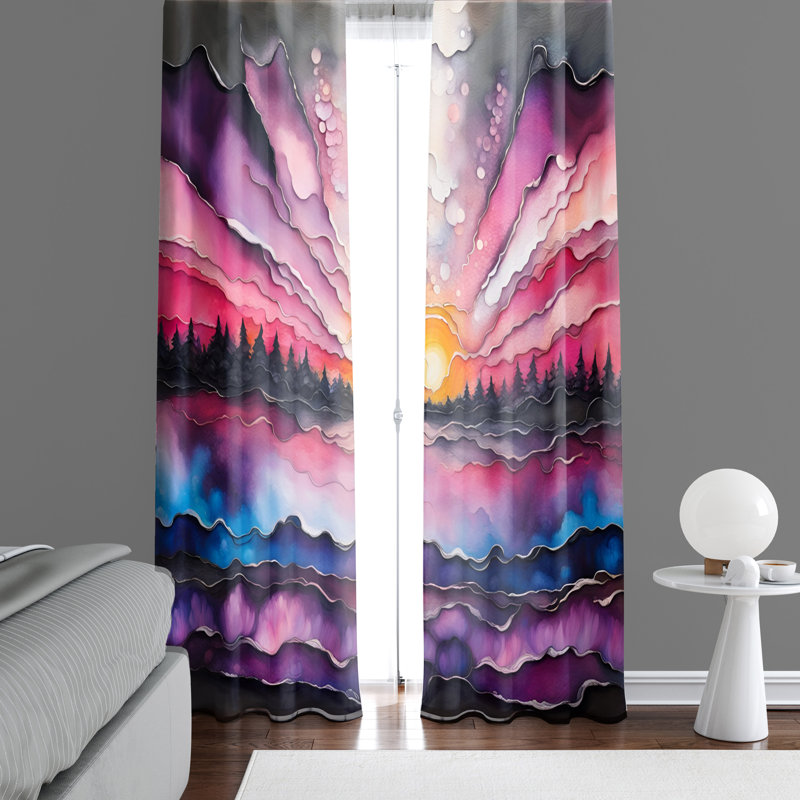 Paire de rideaux semi-transparents en polyester Eava, L 40 po x L 61 po