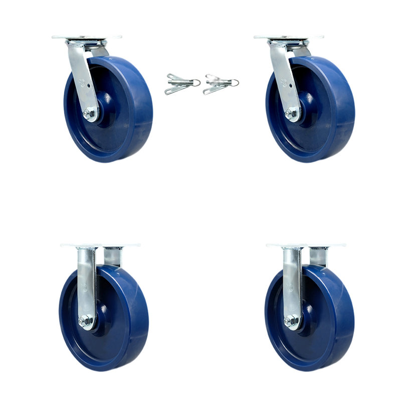 4 Piece Solid Polyurethane Caster Set