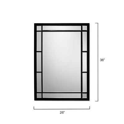 Miroir de salle de bain mural en métal noir