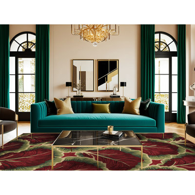  Washable Lettuce Red Leaf Vegetables Area Rug