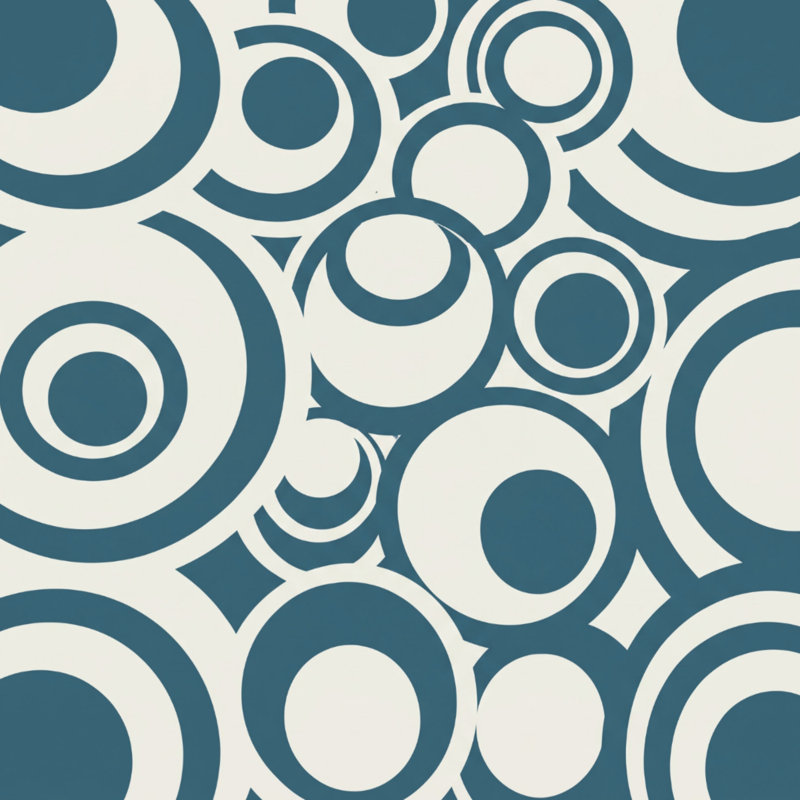 Modern Circles Geometric Linen Throw Pillow, 16 x 16 inches, Teal Grey and Off White
