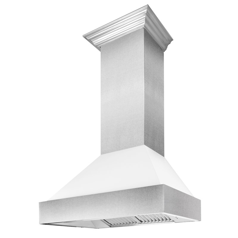 48" Fingerprint Resistant Stainless Steel Range Hood with Fingerprint Resistant Shell (8654SN-48), White Matte