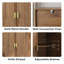 Buffet en noyer avec portes rainurées - Buffet moderne avec tablettes de rangement réglables