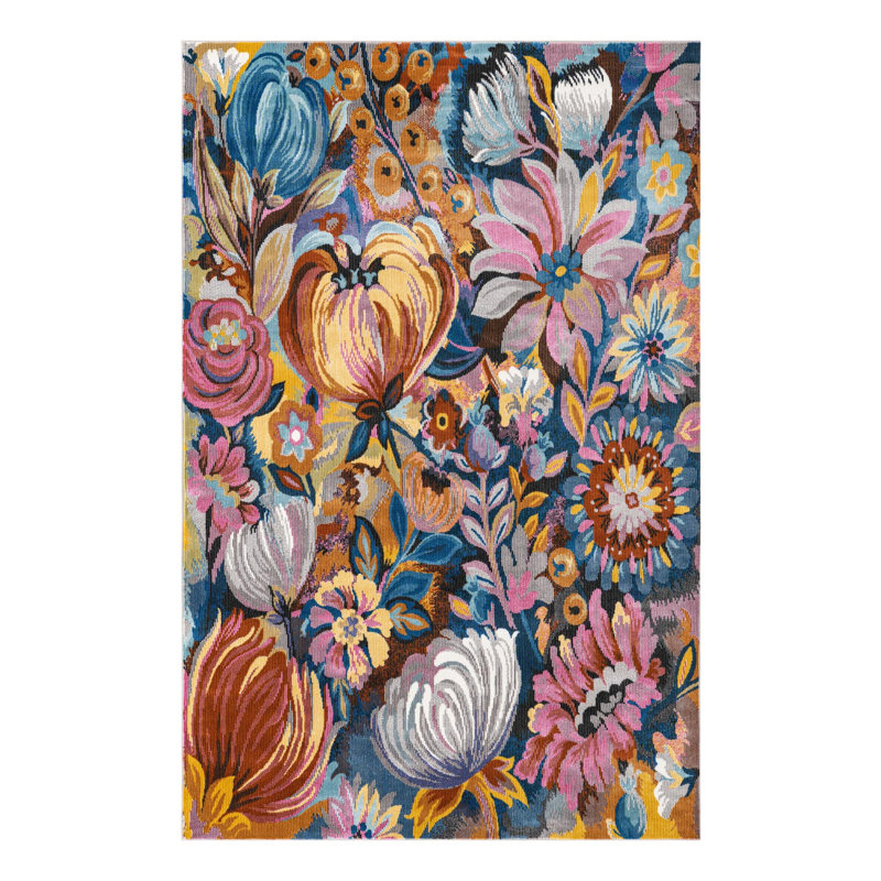 Clydine Floral Indoor Rug, Rectangle 4' x 6'