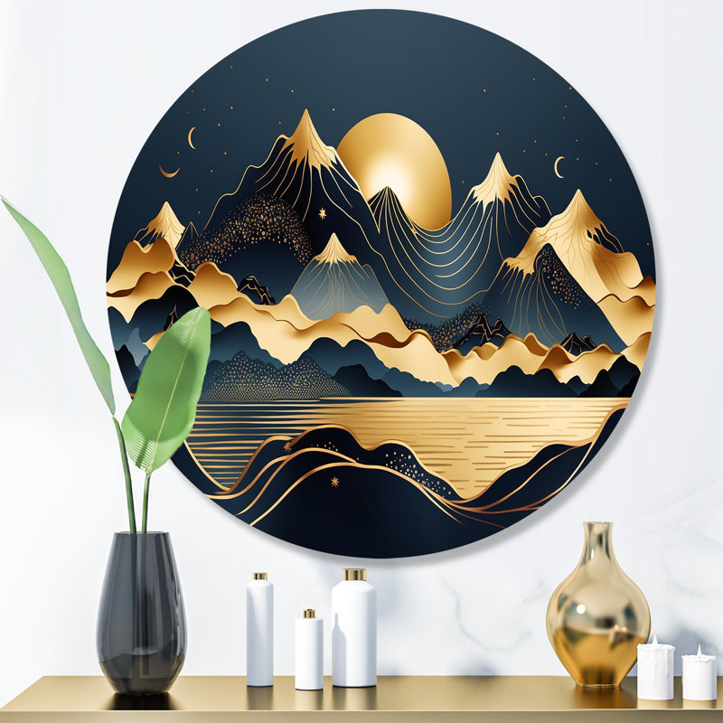 Stonehouse Gold Minimalist Mountains II, H 23 po x l 23 po x P 1 po