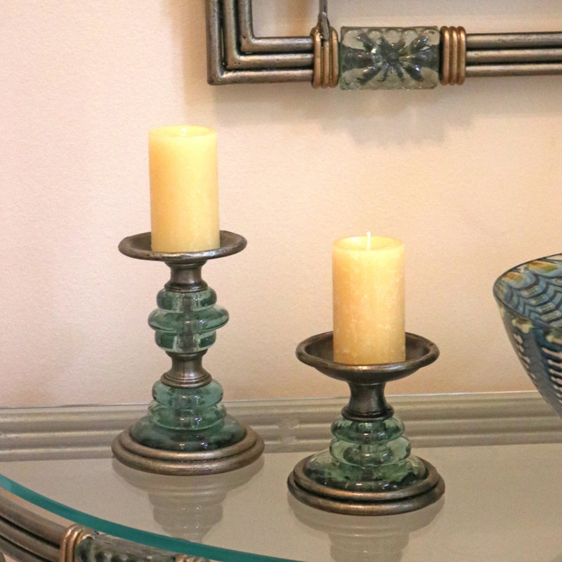 Empire Candlestick, 4" H x 4.25" W x 4.25" D