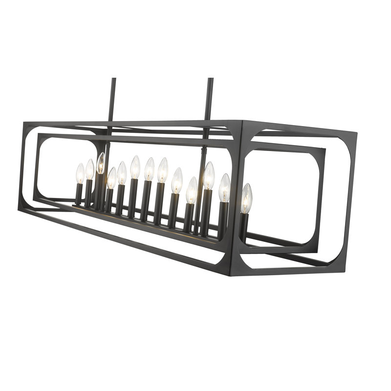 13 - Light Kitchen Island Pendant, Matte Black