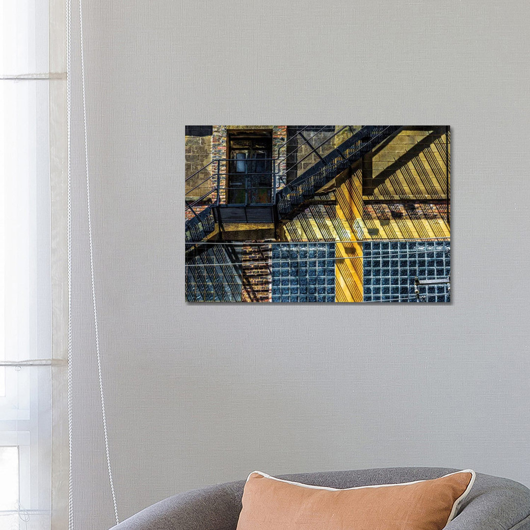 Dearborn And Maple Fire Escape von Raymond Kunst - No Frame Gallery-Wrapped Canvas Giclée on Canvas