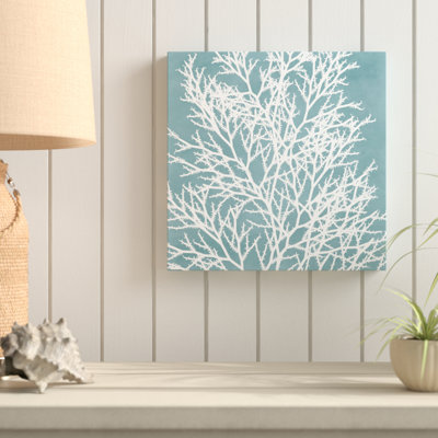 « blue sea leaves 1 nautique ocean modern », reproduction d’impression sur toile