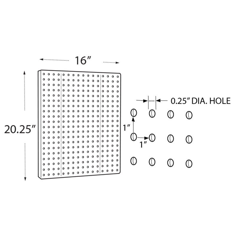 Pegboard Wall Panel Storage Solution, Size: 16"x 20", 2-Pack, Purple