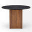 Table de salle à manger ronde moderne de 107 cm (42 po) en bois d'ingénierie noir avec rangement-2090267202