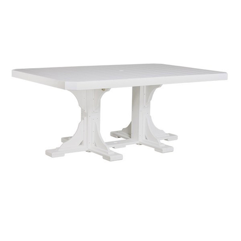 Table rectangulaire Cuesta, Blanc, Blanc, 30.25" H x 48" W x 42" D