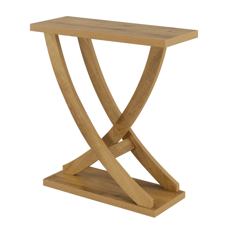 Arbri 31.25" Criss-Cross Console Table, Weathered Brown
