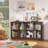 8 Cube Storage Book Shelf, 52" Long Horizontal Bookshelf with Curved Edge, Floor Standing Wooden Cubby Bookcase with Base, Modern Low Console Book Case, TV Stand for Living Room-161570689-160440837