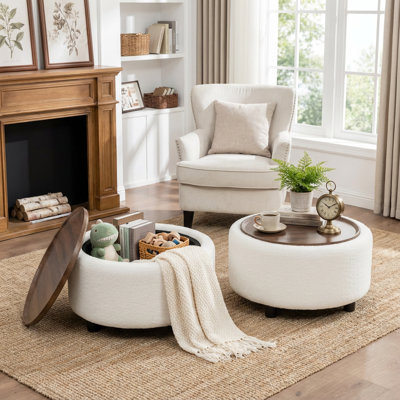 Table basse ronde avec rangement Pietsch
