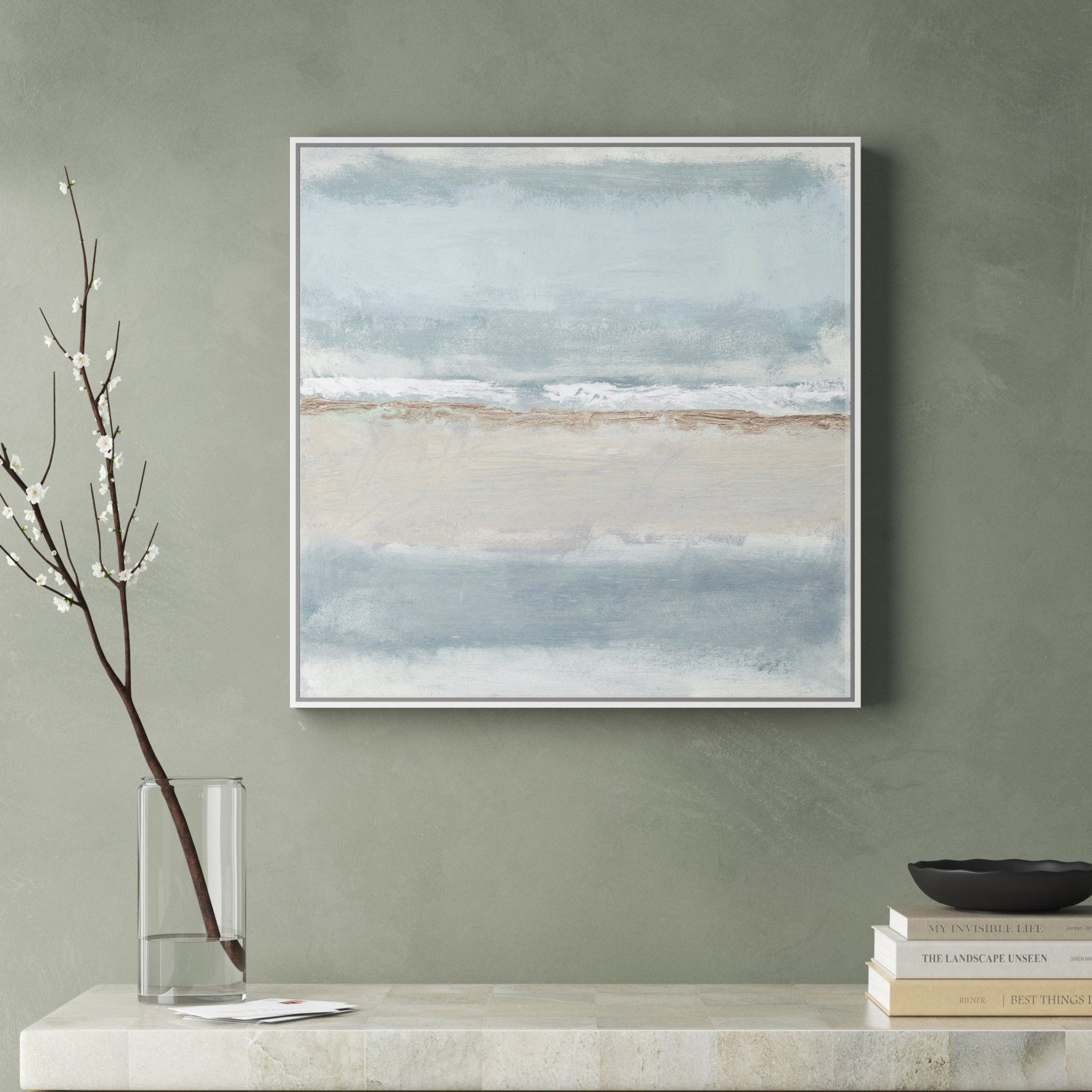 Dandelion "Serenity 1" Painting by Filippo Ioco, White , 24" H x 24" W x 2" D