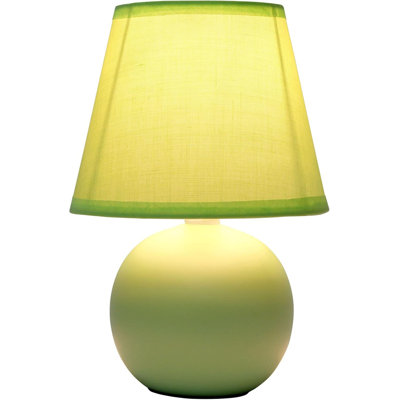  Petite lampe de chevet en céramique verte avec abat-jour fuselé Nauru