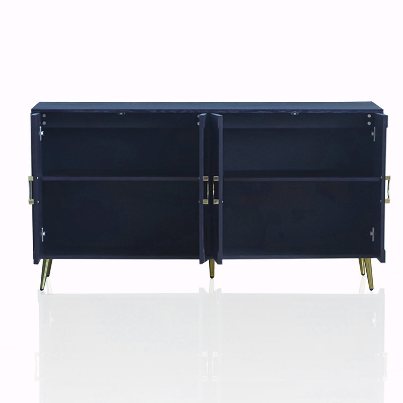 Buffet armoire 4 portes en bois, Marine