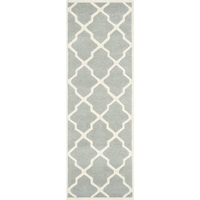 Carolene Handmade Tufted Wool Grey/Ivory Rug